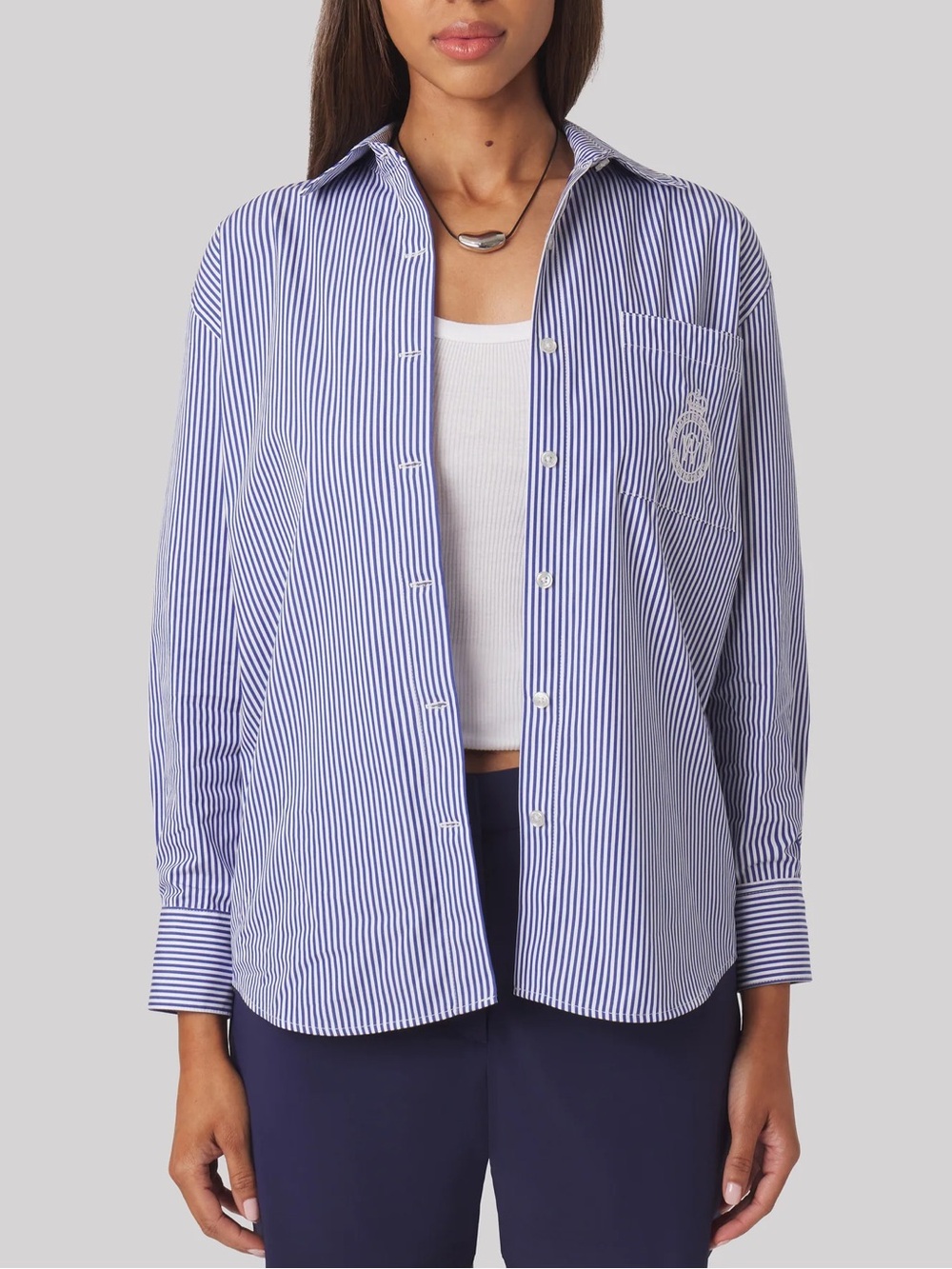 Williams Athletic Cluc Savannah Button-Up Striped Shirt Blue & White XS